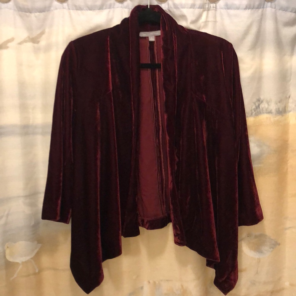 Ny Collection Red Velvet Large Jacket